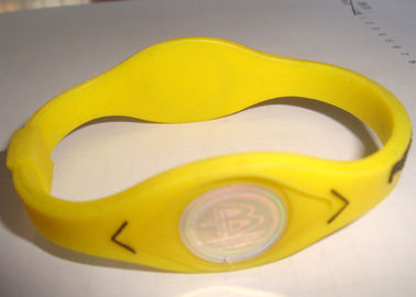 OEM custom design yellow silicone germanium titanium sports silicone energy bracelet