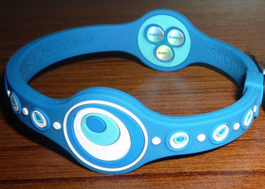 Blue Relieving Stress / Promoting Sleep Healthy Silicone Energy Bracelet Wristbands