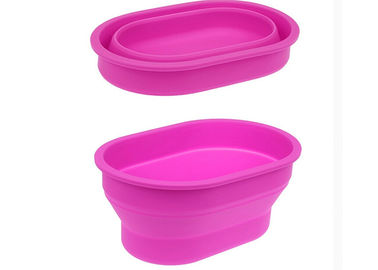 Outdoor Pink Silicone Kitchen Tools Washable Folding Silicone Store Bucket