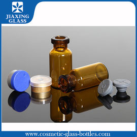 Amber Common Molded Glass Vials With Rubber Stopper And Aluminum Cap
