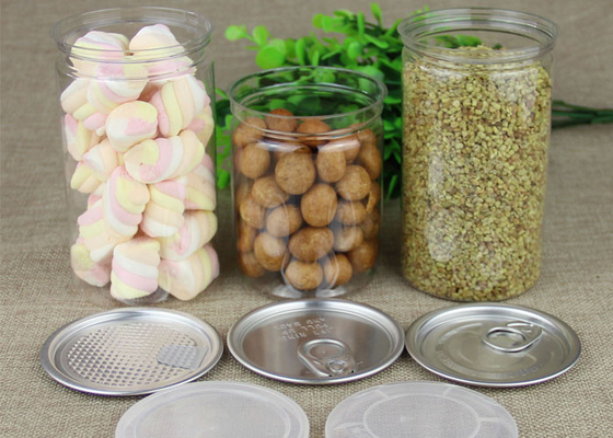 Food Grade Transparent PET Clear Plastic Cylinder for Dried Fruits and Nuts