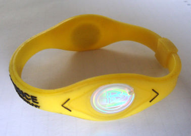 OEM custom design yellow silicone germanium titanium sports silicone energy bracelet